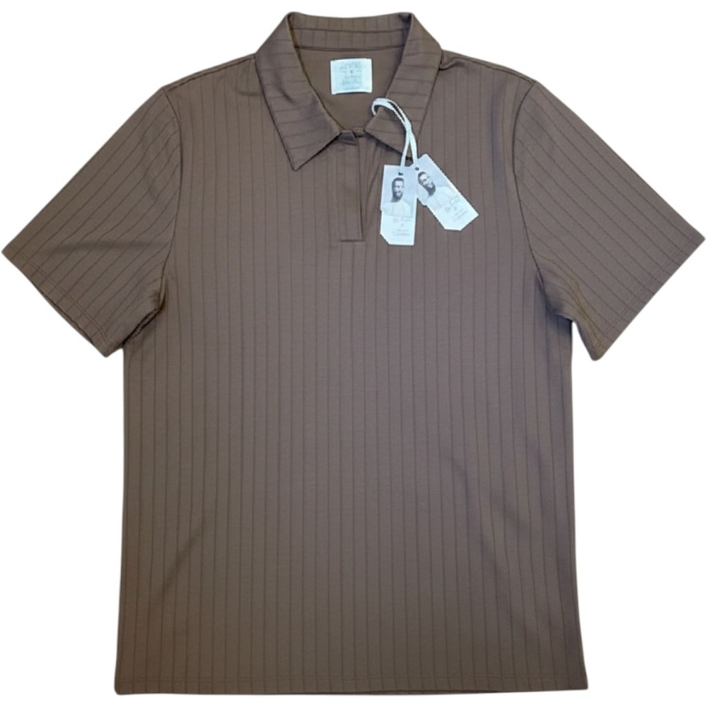 Ladarius Campbell Stylus X Polo Shirt Warm Sand XL Vertical Ribbed Short Sleeve